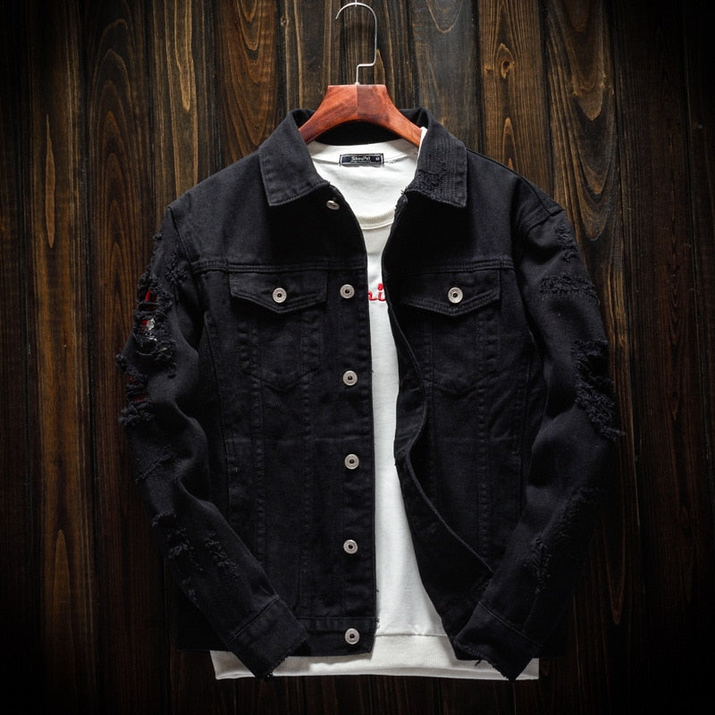 Veste en jean colorée