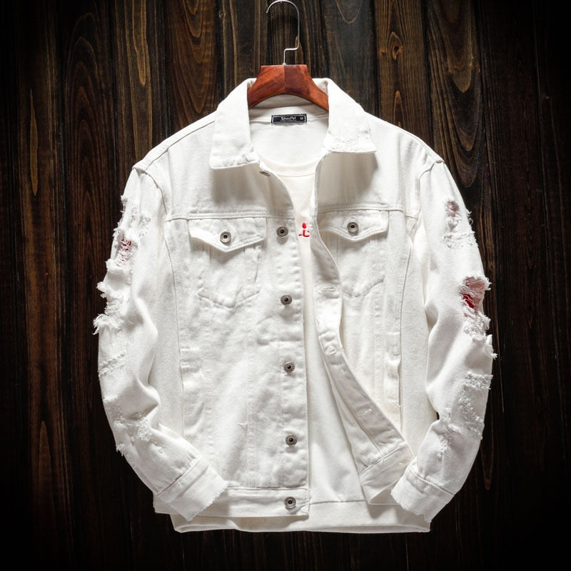 Veste en jean colorée