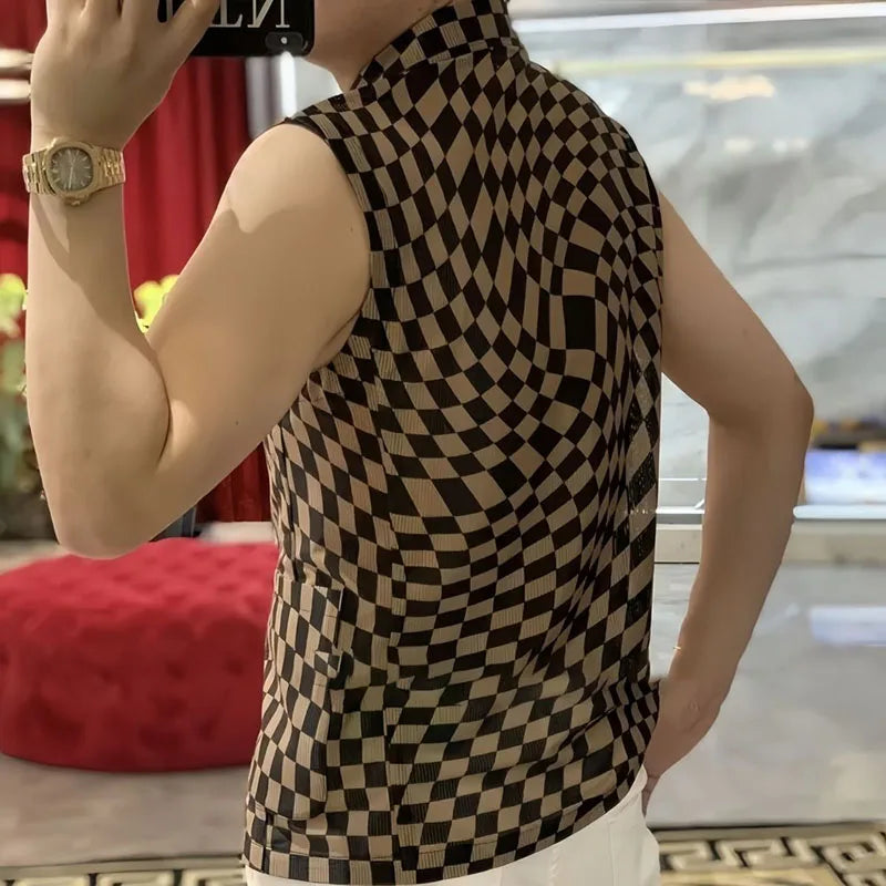 Gilet à carreaux de luxe