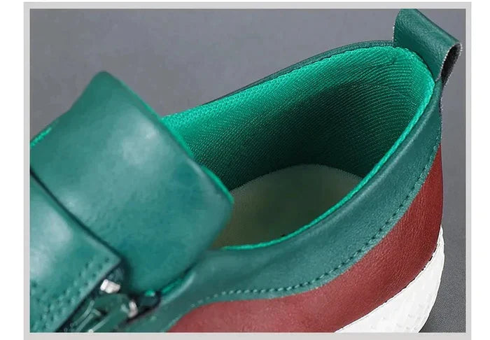 Baskets en cuir véritable