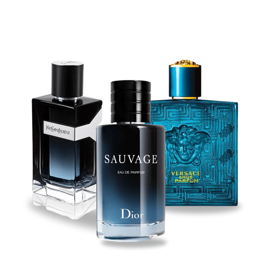 3 Parfums Dior Sauvage, Yves Saint Laurent Y Men & Versace Eros (PAYEZ 1 OBTENEZ 3)