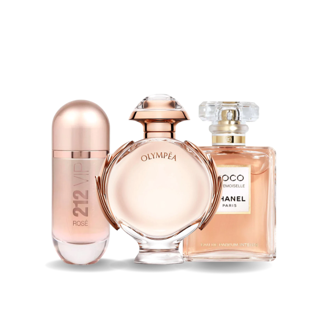 3 Parfums 212 VIP Rosé, Olympéa & Coco Mademoiselle (PAYEZ 1 OBTENEZ 3)