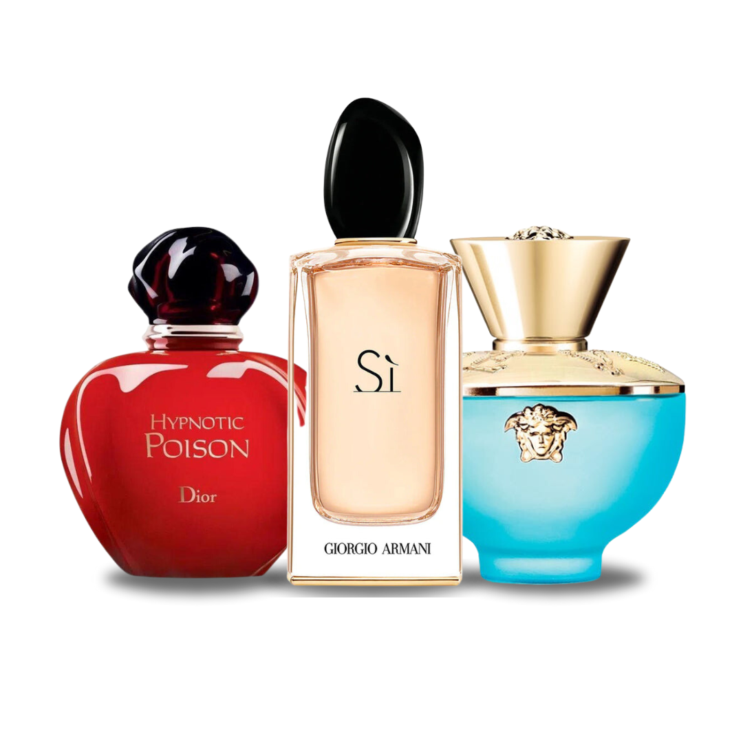 3 Parfums Dior Hypnotic Poison, Giorgio Armani Sì & Versace Dylan Turquoise (PAYEZ 1 OBTENEZ 3)