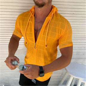 Camisa Manga Curta com Capuz - Estilo Descontraído e Confortável