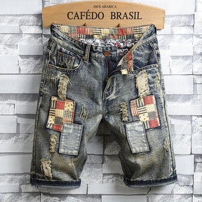 Bermuda Jeans Destroyed - Estilo Despojado para Homens Modernos