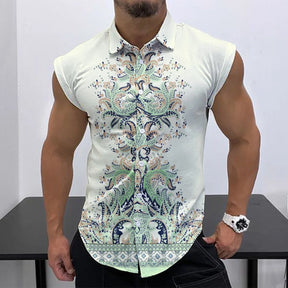 Camisa Regata de Botão Flowers - Desperte sua Elegância