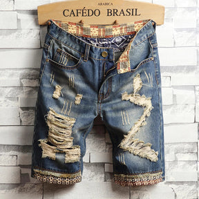 Bermuda Jeans Destroyed - Estilo Despojado para Homens Modernos