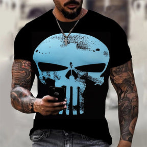 Camiseta Casual Caveira - Design Inovador em 3D