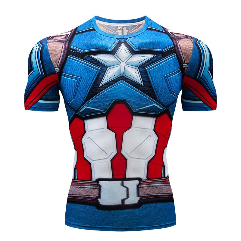 Camiseta Heros 3D - Arte 3D com Tecido Tecnologia de Compressão