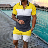 Conjunto Polo Color Block - Camisa + Short