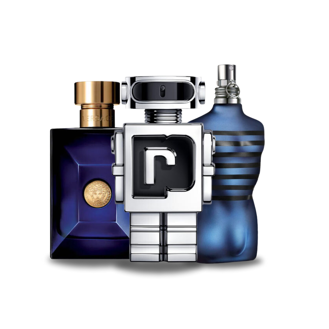 3 Parfums Versace DYLAN BLUE, Paco Rabanne PHANTOM et Jean Paul Gaultier ULTRA MALE (PAYEZ 1, OBTENEZ 3)