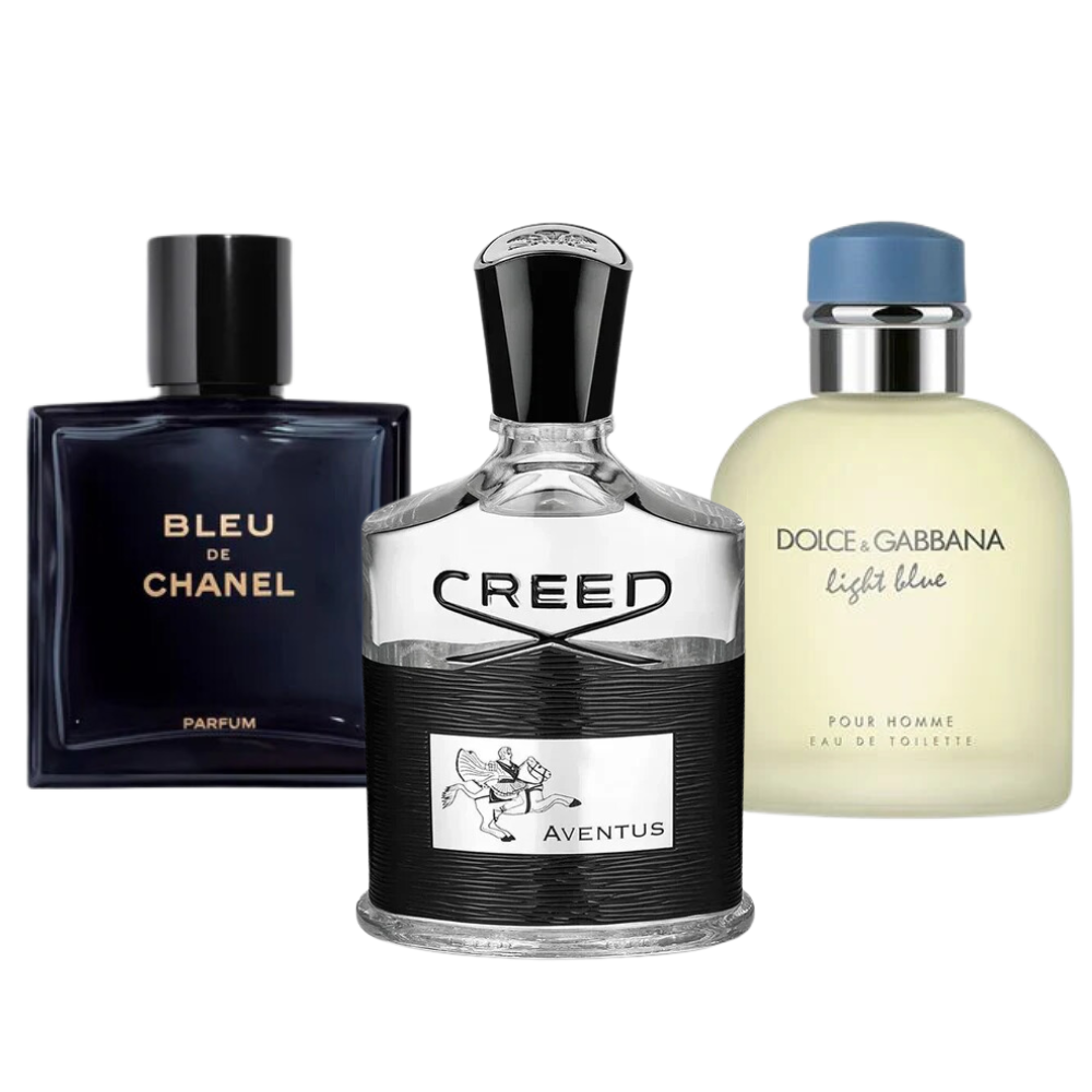 3 Parfums Bleu de Chanel, Creed Aventus, Dolce Gabbana Light Blue (PAYEZ 1, OBTENEZ 3)