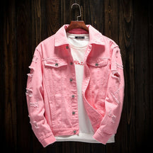 Veste en jean colorée