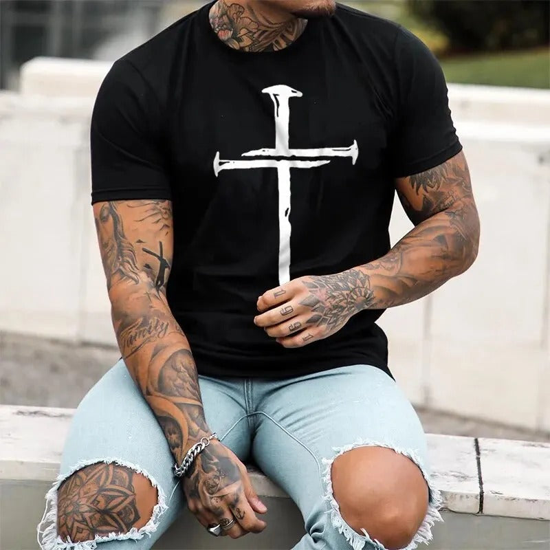 Camiseta Crucifixo - Estilo Inigualável com Arte Exclusiva