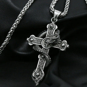 Collier Croix avec Dragon