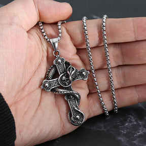 Collier Croix avec Dragon