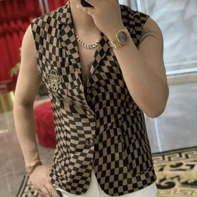 Gilet à carreaux de luxe
