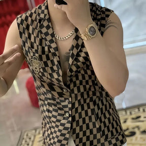 Gilet à carreaux de luxe